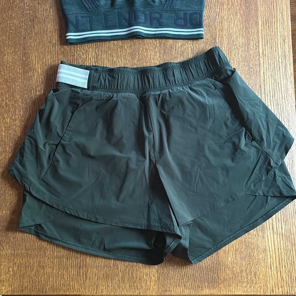 Women’s Athletic Running Shorts - Olive Green